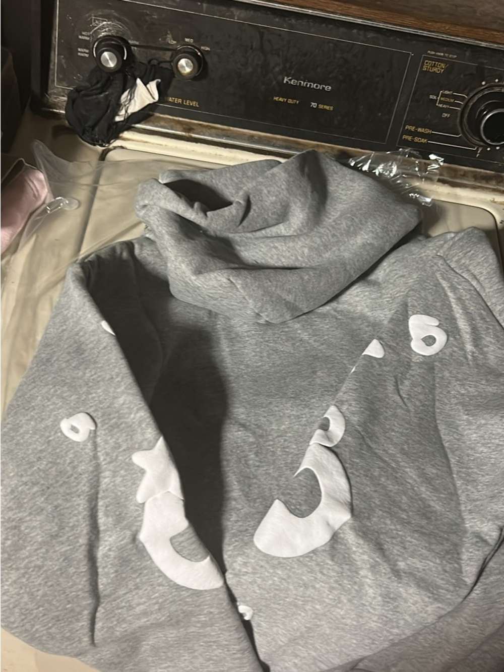 Gray Hooded Men’s SP5DER HOODIE